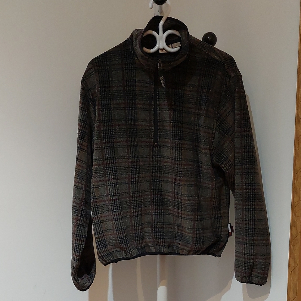 Vintage Woolrich Polartech Plaid Quarter-Zip Pullover Mens Medium
